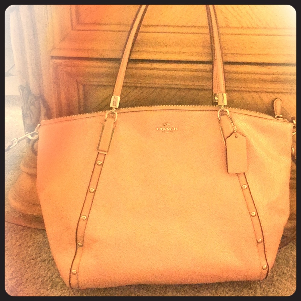 Authentic Coach pink pebble leather bag